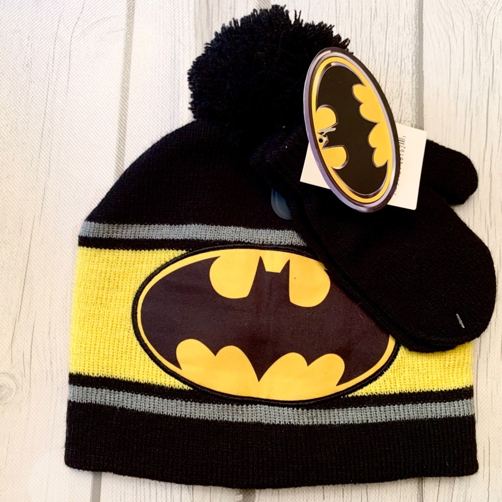 🔥2/10 DC Comics Batman infant beanie with mittens